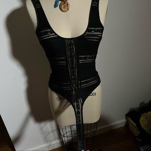 Body Top! Looks great with beautiful black bra, really hot!